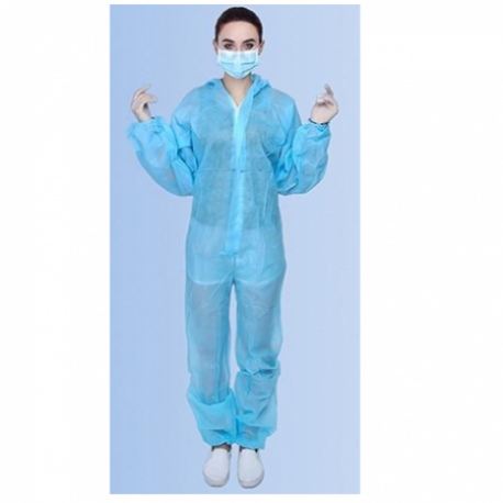 Disposable Non-Woven Protective Coverall Full Body Suit, 30gm, Blue