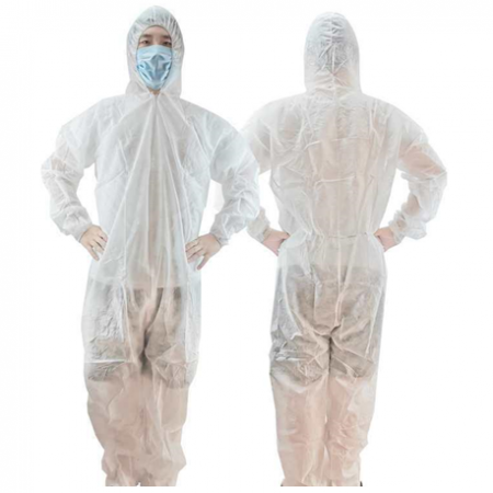 Disposable Non-Woven Protective Coverall Full Body Suit, 30gm, White