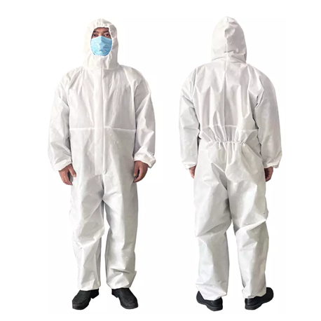 Disposable Protective Coverall Full Body Suit, White, Small