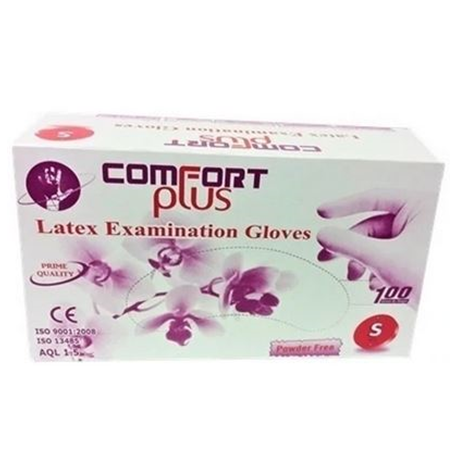 Comfort Plus Latex Examination Gloves Powder-Free, 6.2gm, 100pcs/box, Extra Small