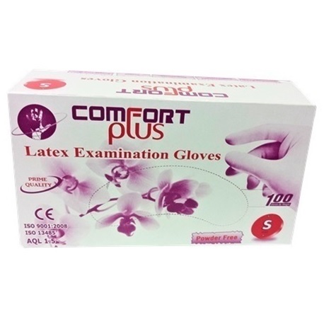 Comfort Plus Latex Gloves Powder-Free, 6.2gm (100pcs/box,10boxes/carton), Extra Small 