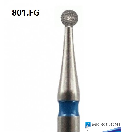 Microdont Diamond Bur Round, Regular Grit ,FG 009, 10pieces/pack