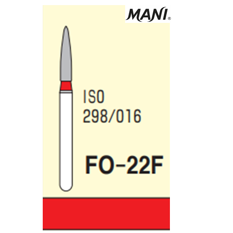 MANI Diamond Bur Flame Shaped,Fine FO-22F (5pcs/pack)