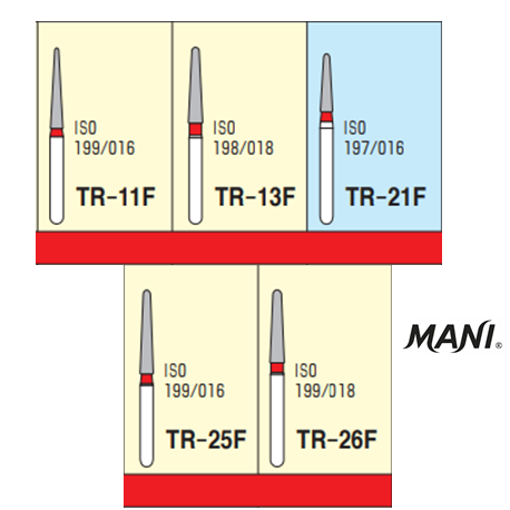 MANI Diamond Bur Tapered Round,Fine TR-11F(5pcs/pack)