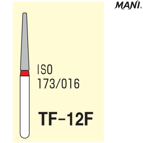 MANI Diamond Bur Tapered Fissure,Fine TF-12F (3pcs/pack)