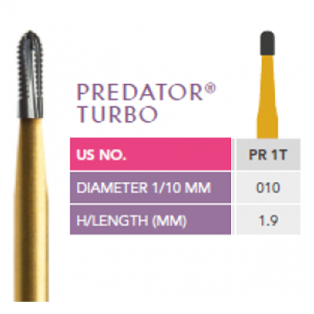 Prima Predator Turbo Carbide Crown cutting Bur PR-1T (10pcs/pack)