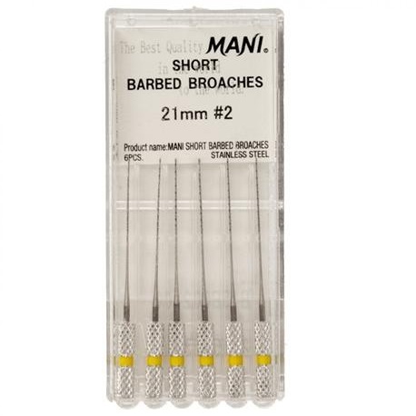 Mani Short Barbed Broches 21mm, 6pcs/pack Size #1