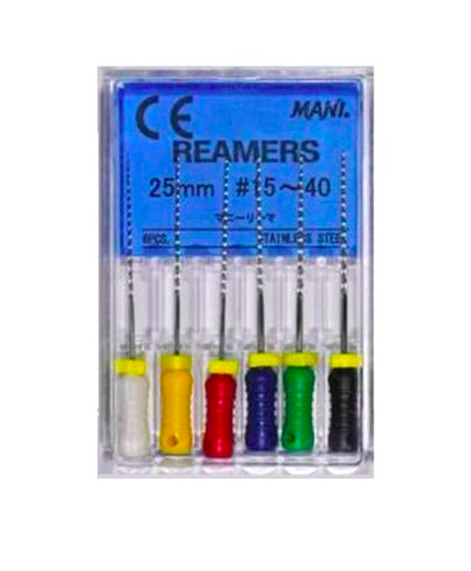 Mani Reamers Assorted #15-40 18mm (6pcs/Box)