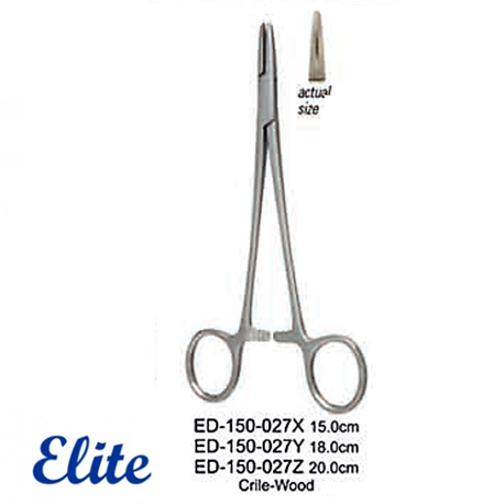 Elite Crile-Wood Needle Holder 18cm #ED-150-027Y