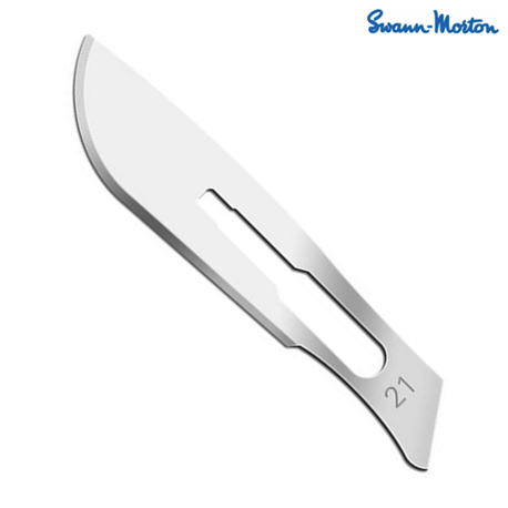 Swann Morton Surgical Scalpel Carbon Steel Sterile Blade, #BS-21 (100pcs/box)