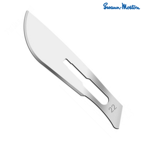 Swann Morton Surgical Scalpel Carbon Steel Sterile Blade, #BS-22 (100pcs/box)