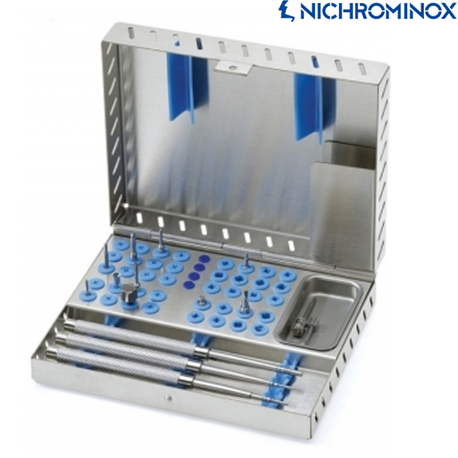 Nichrominox Implantology kit No.1-14 Plugs+1 Ratchet Holder+1 compartment