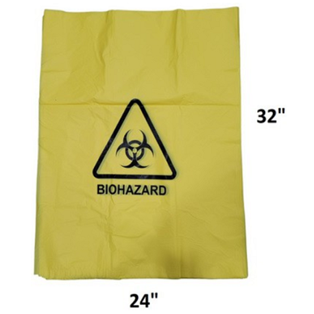 BioHazard Trash Bag, Yellow, 24