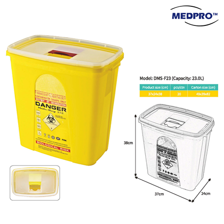 Medpro Sharps Disposable Box, 23 Litres