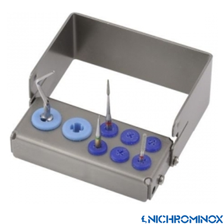 Nichrominox Multi Plug'in Bur holder for 6 burs and 2 Scaling tips