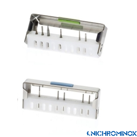 Nichrominox Bur Flash Holder with 10-holes for FG bur with Blue Indicator