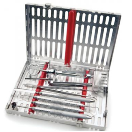 Hu-Friedy Cassette for Cement (Crown Seat) procedures, Hu-Friedy Cassette for 10 instruments #IM5100/Red