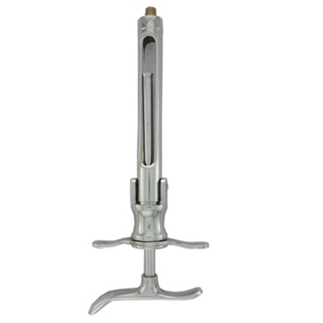Non-aspirating foldable syringe with a T-handle