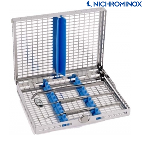 Nichrominox Ultralight cassette with Handle for 10 instruments+clear space area,182034