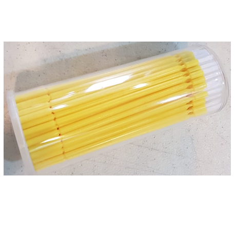 Dental Disposable Microbrush Applicator, Yellow, 100pcs/tube