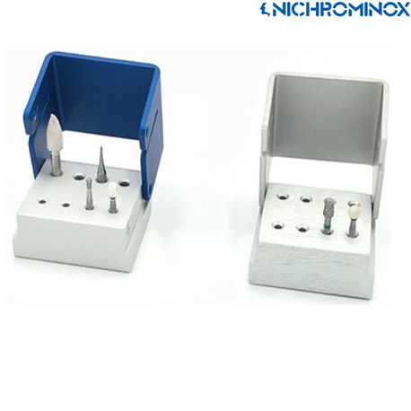 Nichrominox Aluminium Eco Bloc 8 holes holder for 4 high speed+4 Slow speed burs