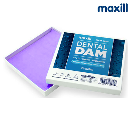 Maxill Dental Dam, Polyisoprene, 5"x5" Medium, 20pcs/box