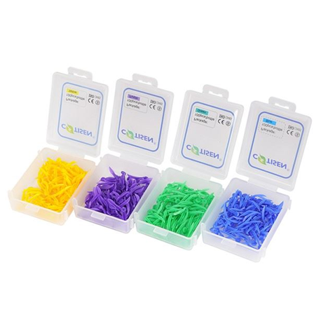 Disposable Plastic Wedges, Extra Small, Blue, 10 x 1.6 x 1.5mm, 100pcs/box