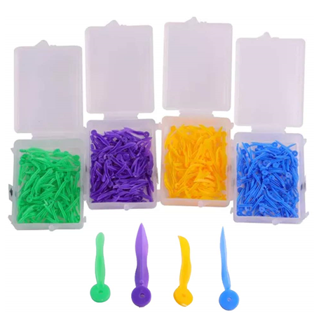 Disposable Poly Plastic Wedges with Hole, Large, Purple, 17.8 X 2.8mm, 100pcs/box