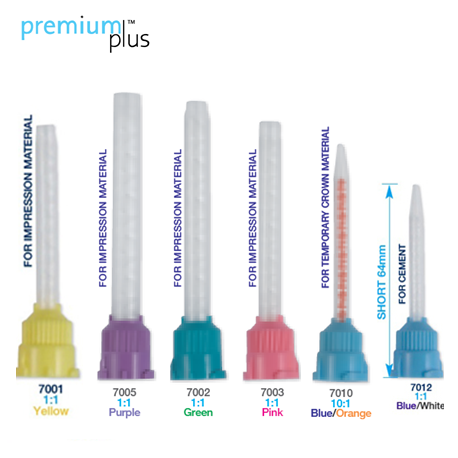 Premium Plus Mixing Tips, Blue/white Short 1:1 48pcs/pack #7012