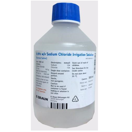 B Braun Sodium Chloride 0.9% Irrigation Solution BP - 500ml 10btl/Box