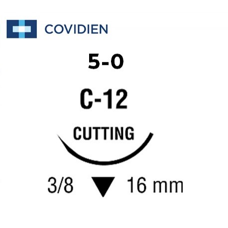 Covidien Sofsilk 5-0 Black Suture material 75cm 16mm C-12 (36pcs/Box)